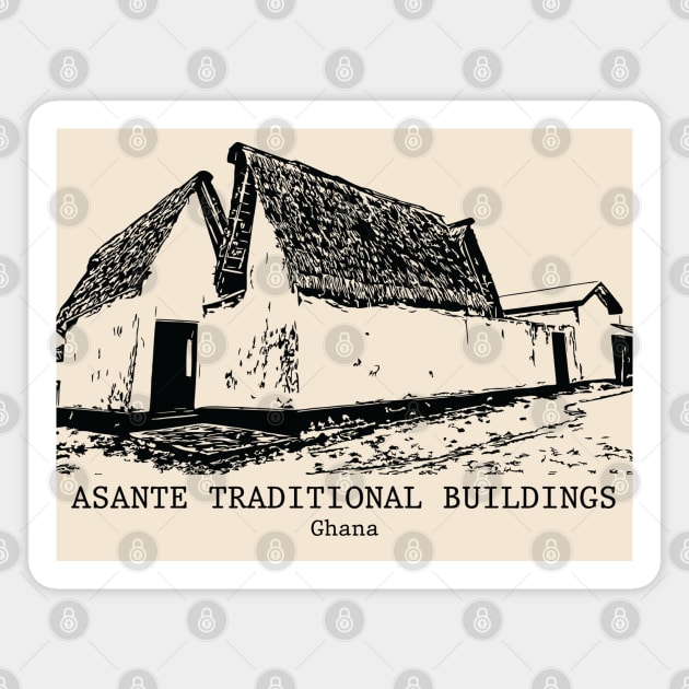 Asante Traditional Buildings - Ghana Magnet by Lakeric